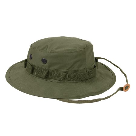 H03 Olive Drab Tactical Boonie Hat with Chin Strap and Ventilated Crown