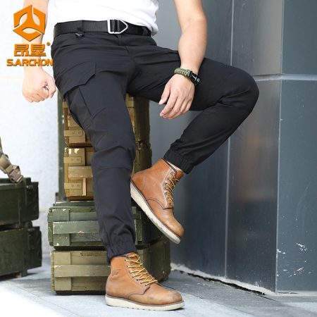 IX18S Tactical Slim-Fit Jogger Cargo Pants – Stretch Utility Trousers with Multi-Pocket Design