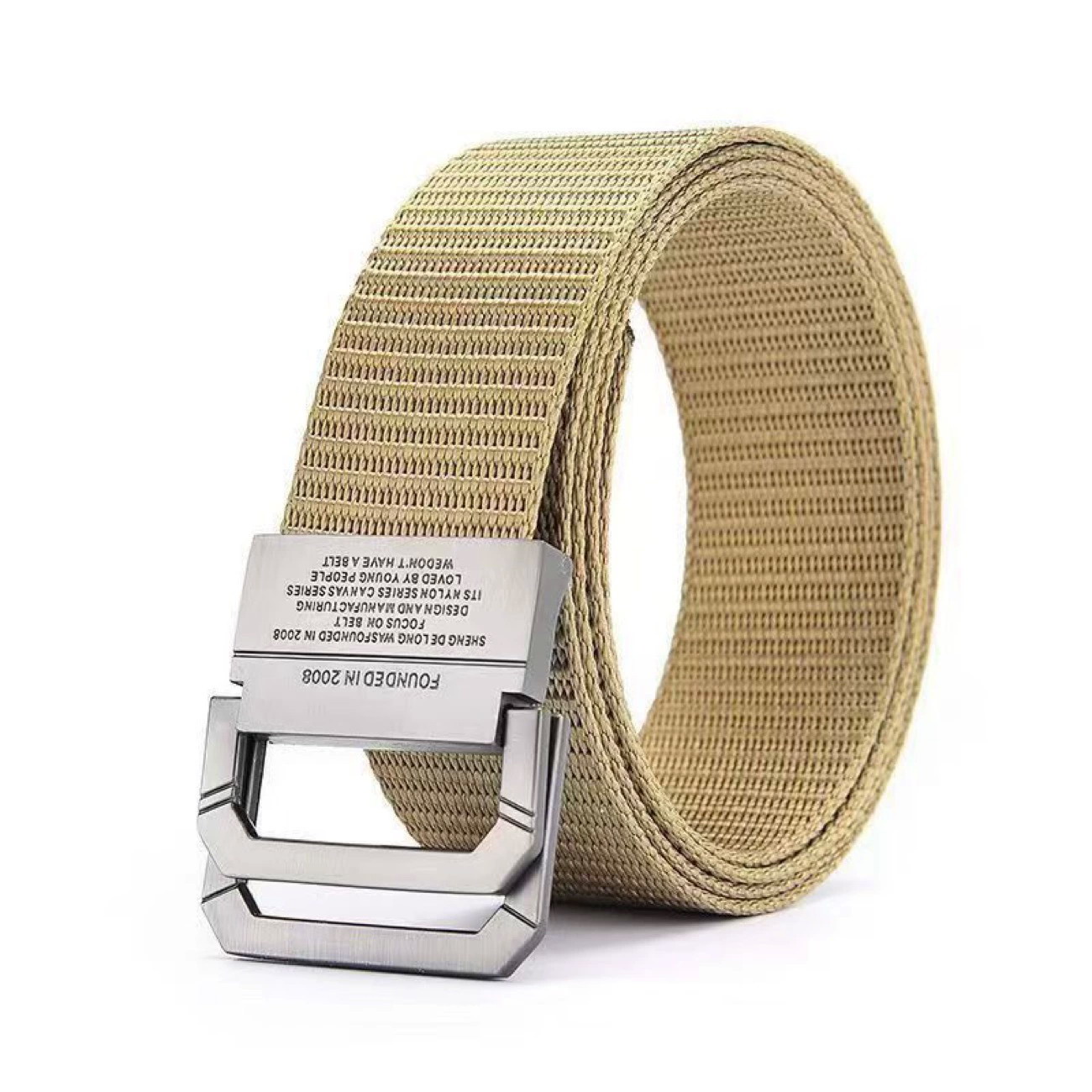 B11 Men’s Casual Canvas Belt with Double Ring Metal Buckle for Outdoor, Workwear and Daily Wear - Image 2