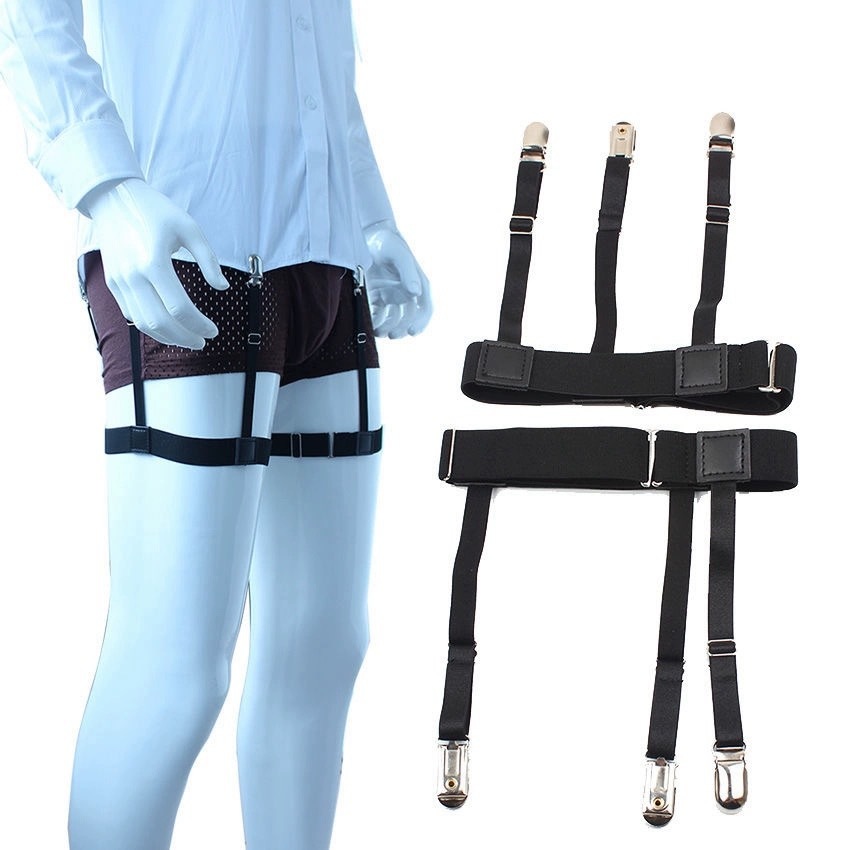 SS16 Adjustable Elastic Shirt Stays with Non-Slip Thigh Bands and Shirt Clips - Image 2