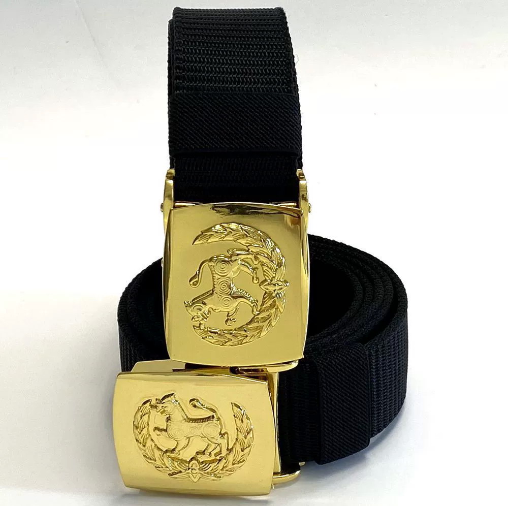 B29 Golden Lion Logo Canvas Belt – 1.5-Inch Black Casual Belt - Image 2
