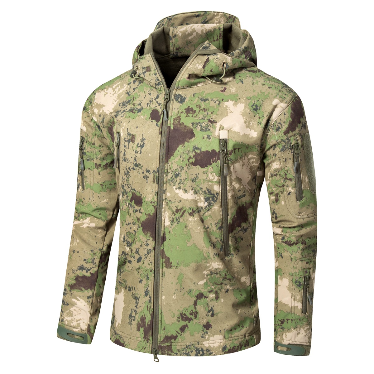 JK08 Sharkskin Softshell Tactical Jacket for Men - Windproof Warm Outdoor Hooded Military-Style Jacket - Image 19