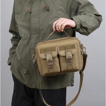 BG16 Tactical Outdoor Shoulder Bag – USB Charging Crossbody Messenger Bag with Multi-Pocket Front Storage