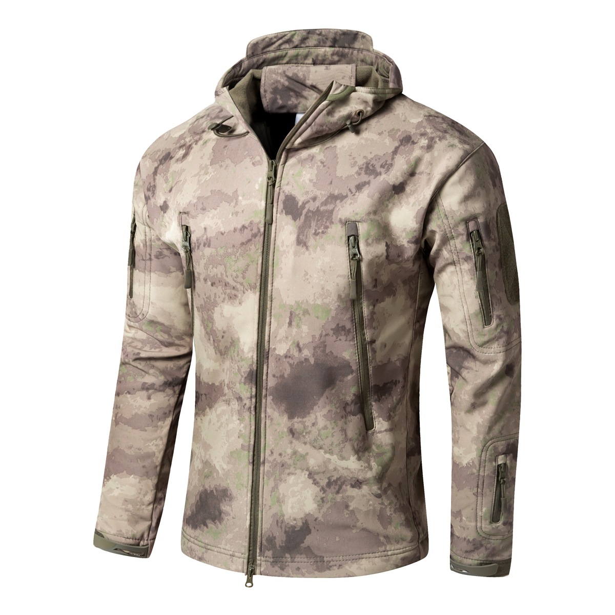 JK08 Sharkskin Softshell Tactical Jacket for Men - Windproof Warm Outdoor Hooded Military-Style Jacket - Image 20
