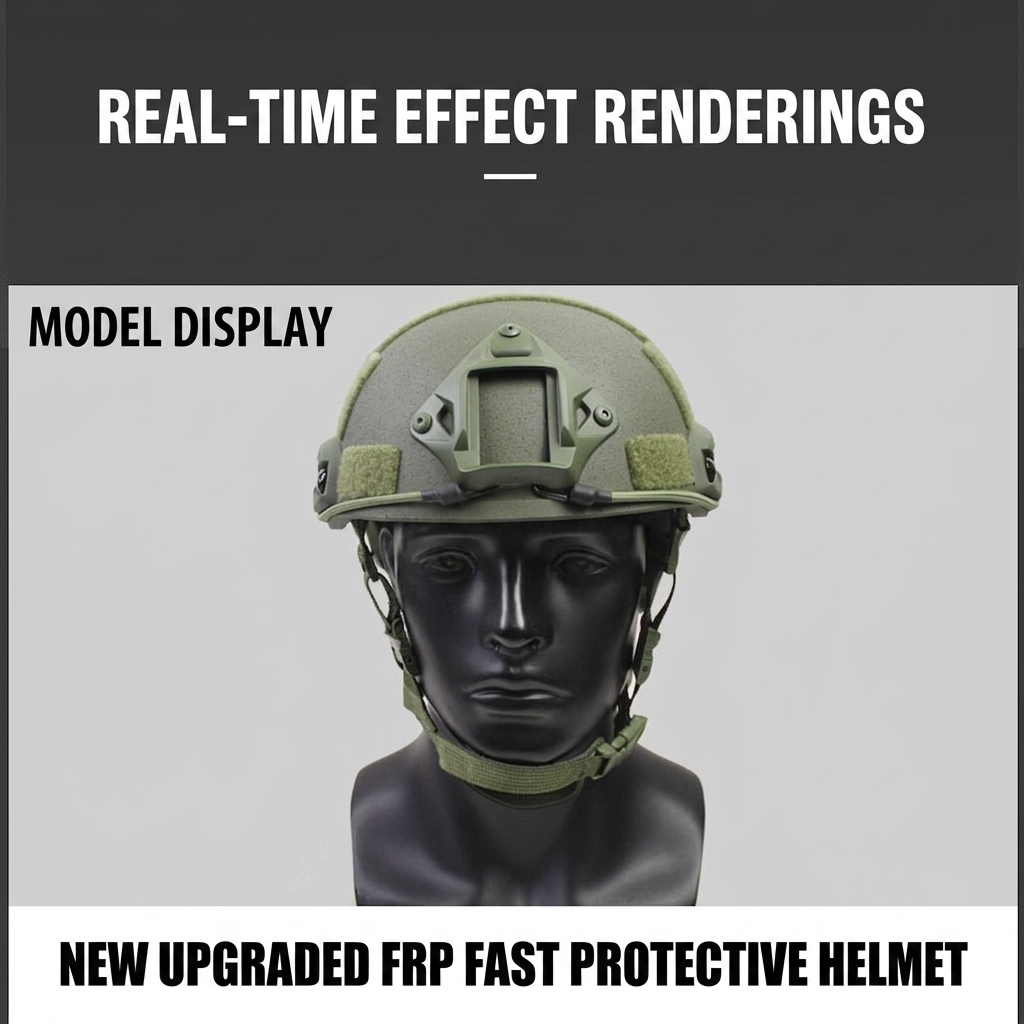 HT04 FAST Fiberglass Tactical Training Helmet with Side Rails and Adjustable Suspension - Image 6
