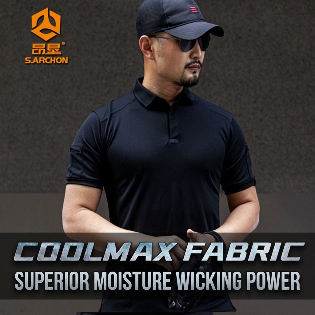 TSS06 Wholesale Instructor Tactical Summer Outdoor T-Shirt – Quick-Drying Men's Lapel Sports Short-Sleeved Loose Polo Shirt - Image 3