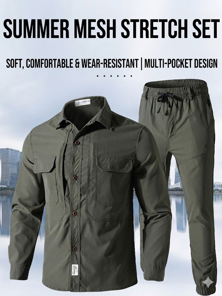 FS02 Quick-Dry Tactical Workwear Set – Breathable Long Sleeve Shirt and Multi-Pocket Pants - Image 3
