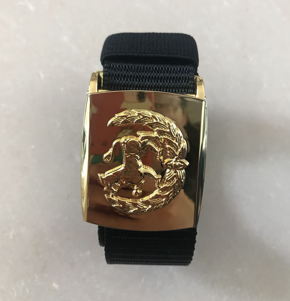 B29 Golden Lion Logo Canvas Belt – 1.5-Inch Black Casual Belt - Image 5