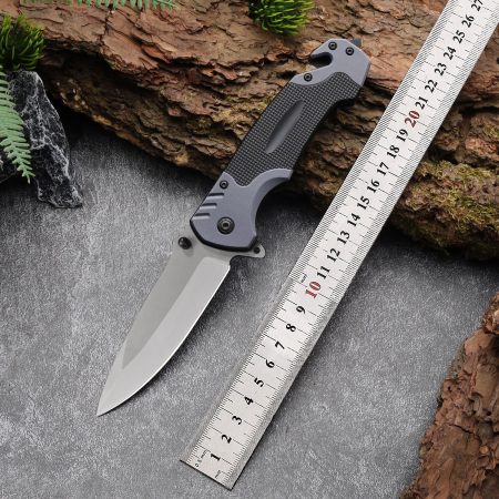 K09 High-Hardness Tactical Folding Knife – Smooth Blade EDC Survival Tool with Glass Breaker