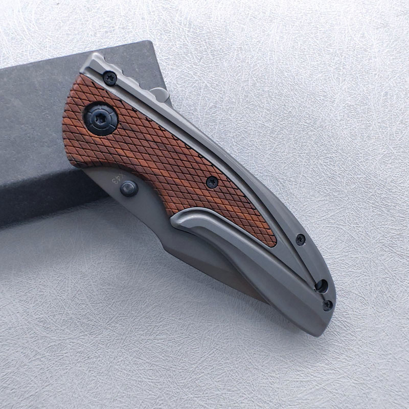 K71 Tactical Automatic Folding Knife – 57HRC Stainless Steel with Textured Aluminum Grip - Image 3