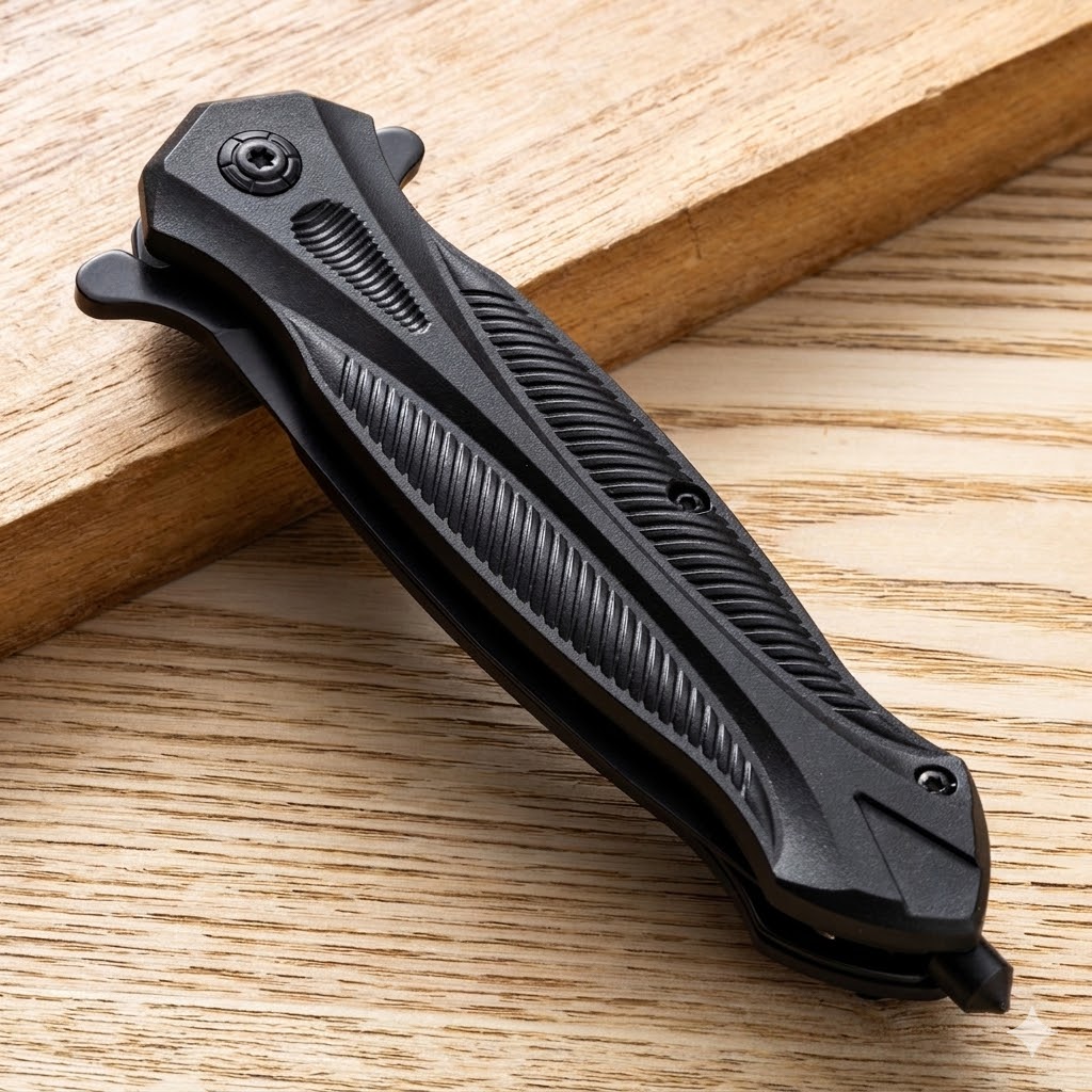 K93 Premium Folding Knife – High-Hardness Stainless Steel with Ergonomic Solid Wood Handle - Image 3