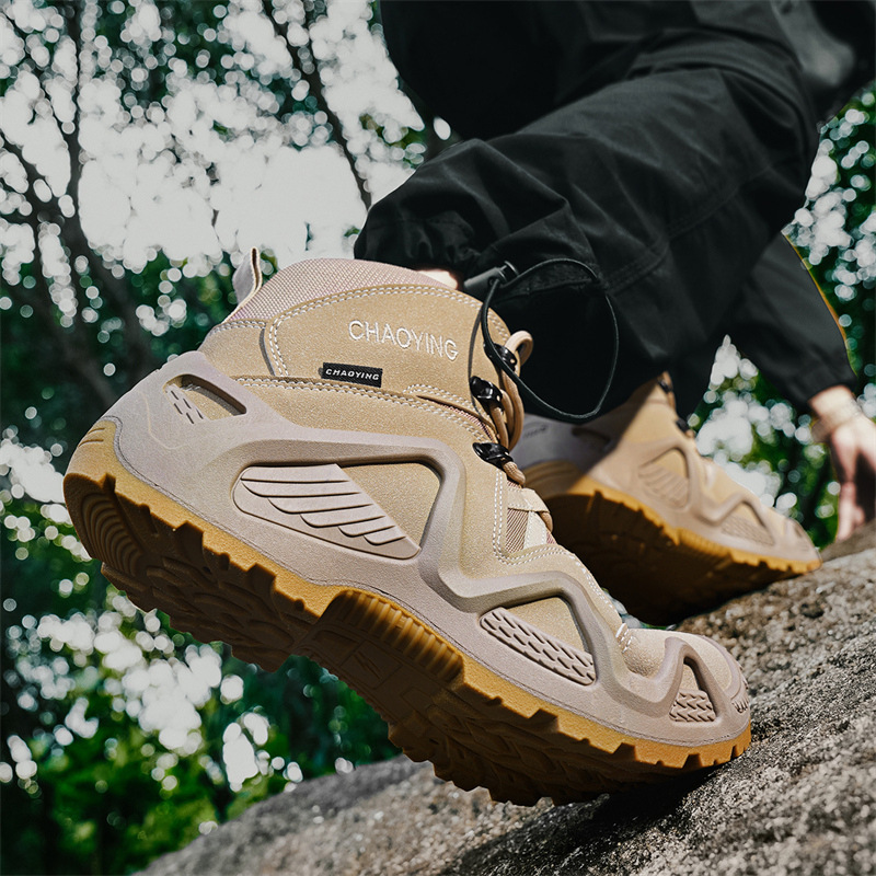 SH08 ស្បែកជើងបុរស Martin Boots កម្ពស់មធ្យម រឹងមាំ – បាតក្រាស់មិនងាយរអិល សម្រាប់ឡើងភ្នំក្រៅផ្ទះ និងស្បែកជើង Tooling - Image 2