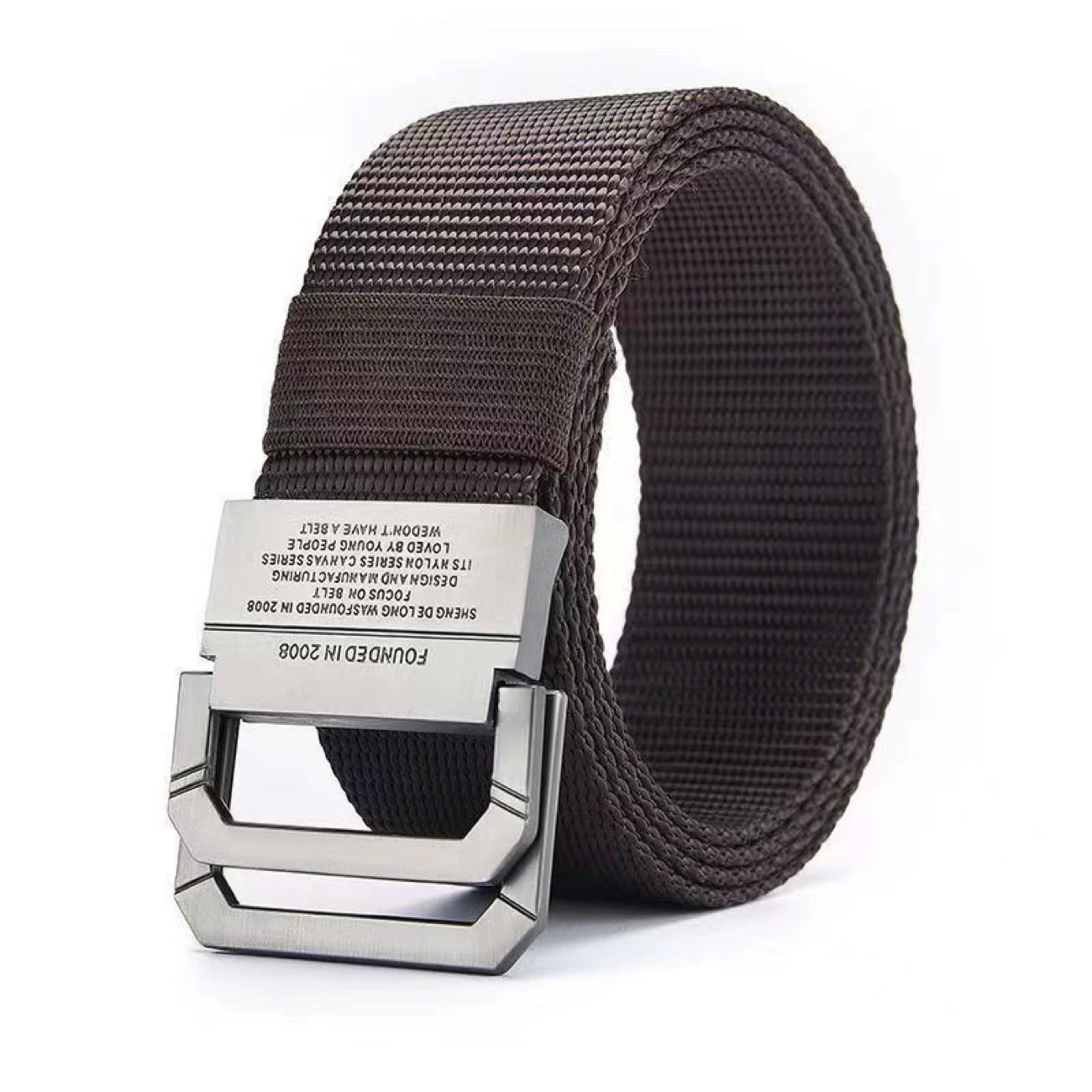 B11 Men’s Casual Canvas Belt with Double Ring Metal Buckle for Outdoor, Workwear and Daily Wear - Image 3