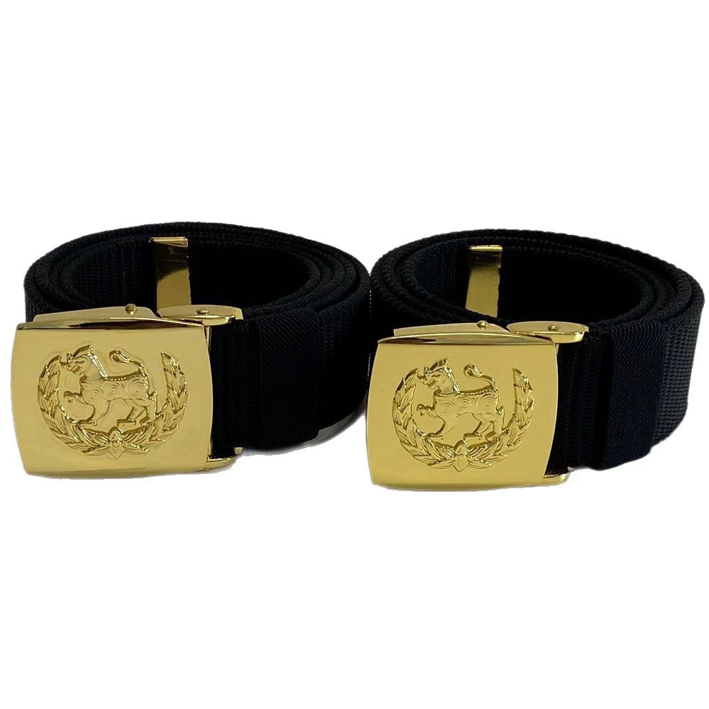 B29 Golden Lion Logo Canvas Belt – 1.5-Inch Black Casual Belt - Image 3