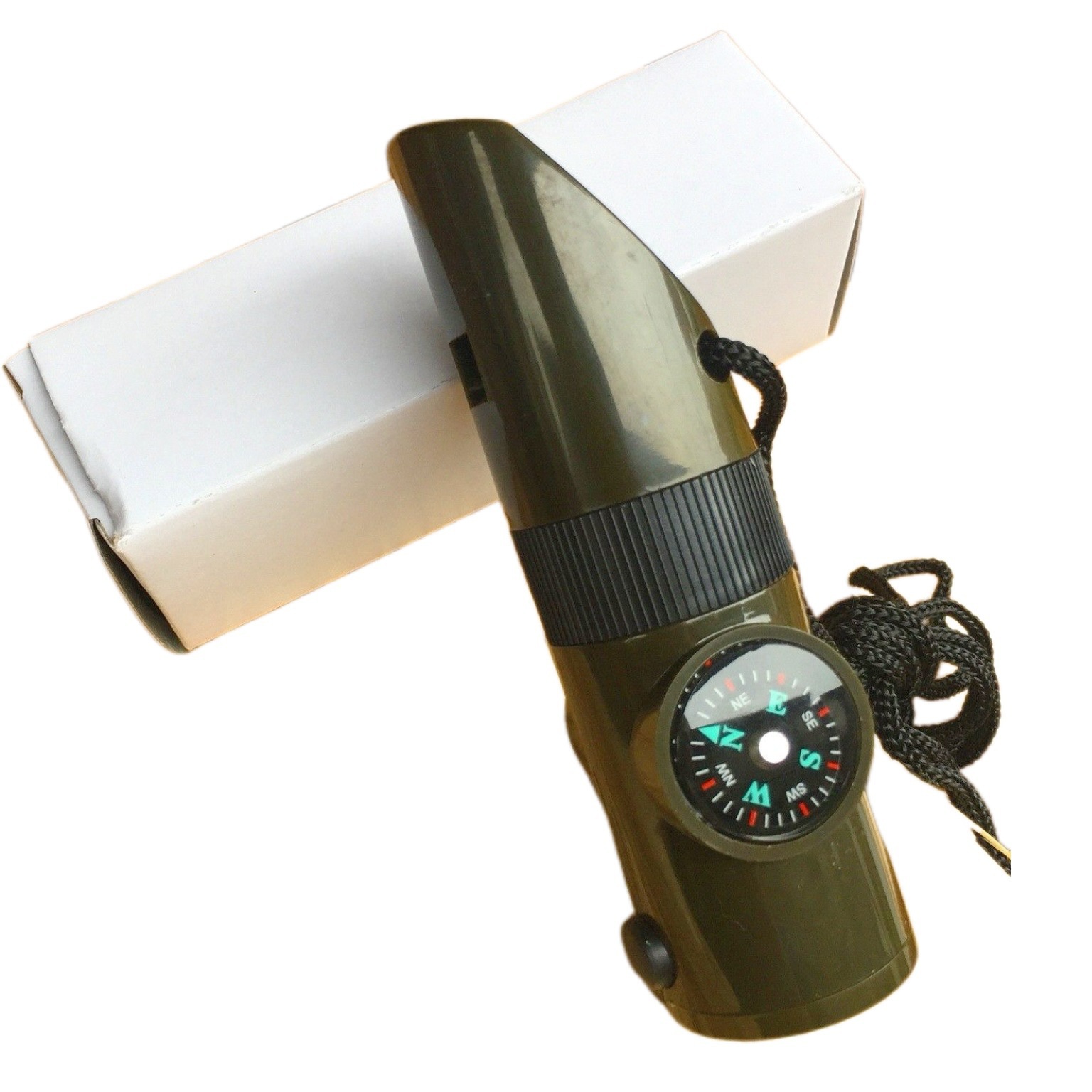 CG06 7-in-1 Outdoor Survival Whistle with Compass, LED Light & Lanyard - Image 3