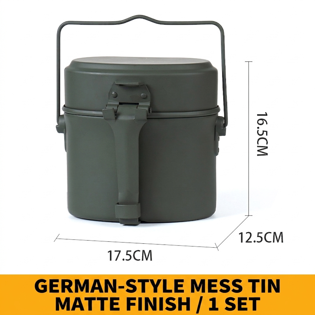 CG01 German-Style Aluminum Camping Mess Kit with Hanging Pot and Compact Cookware Set - Image 7