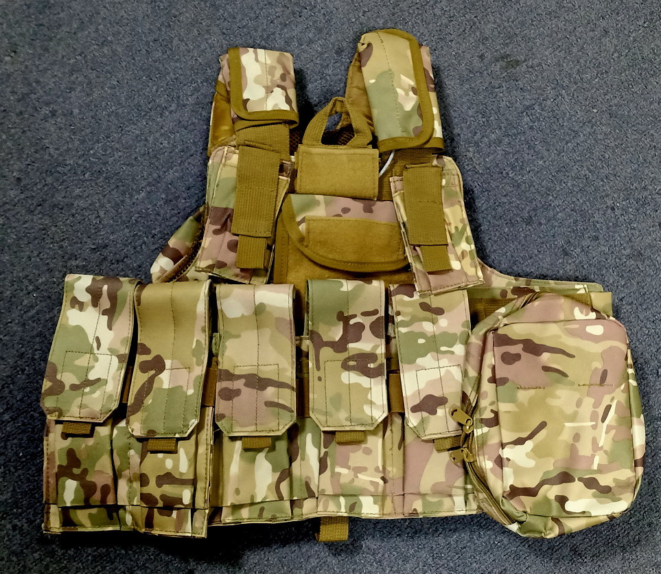 A12 Blackhawk Style Protective Tactical Vest - Outdoor Training Eight-Piece Vest Set - Image 6