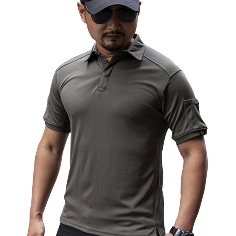 TSS06 Wholesale Instructor Tactical Summer Outdoor T-Shirt – Quick-Drying Men's Lapel Sports Short-Sleeved Loose Polo Shirt - Image 4