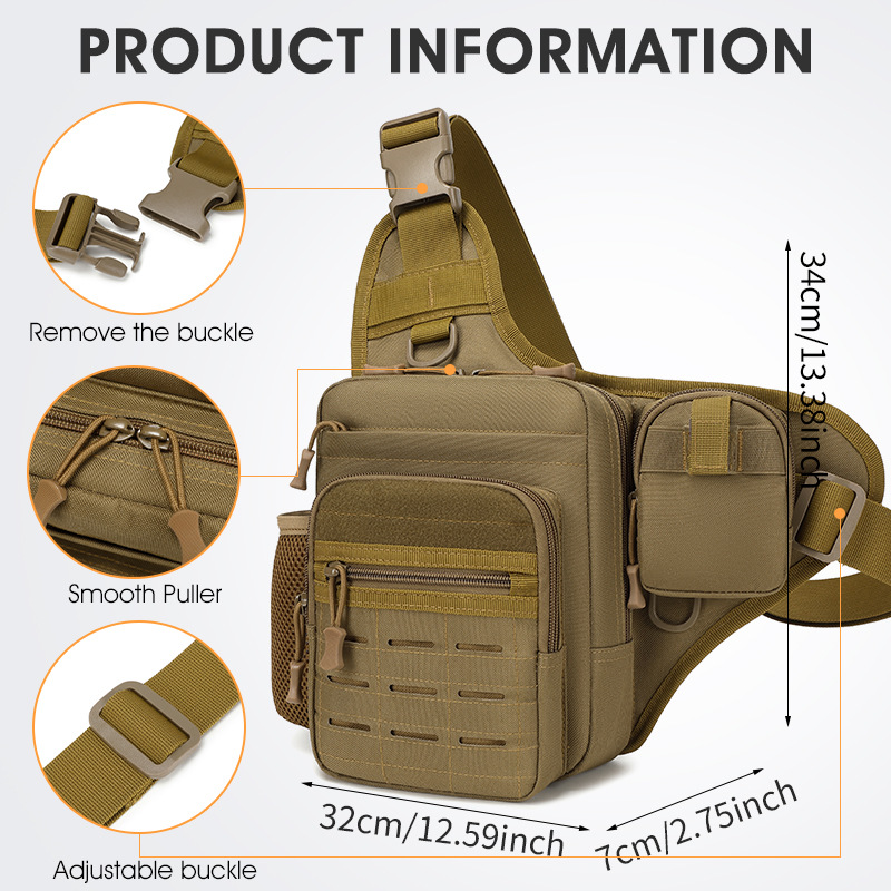 BG39 Lightweight Outdoor Crossbody Shoulder Bag – Water-Repellent Utility Bag with Multi-Compartment Storage - Image 4