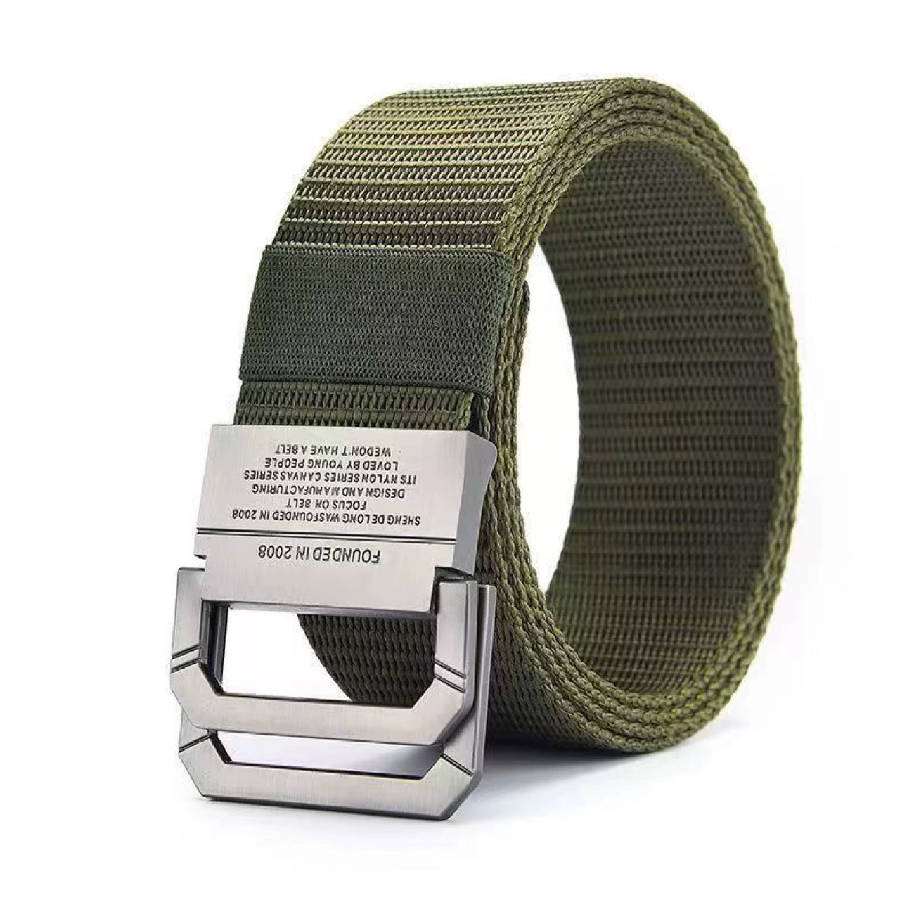 B11 Men’s Casual Canvas Belt with Double Ring Metal Buckle for Outdoor, Workwear and Daily Wear - Image 4