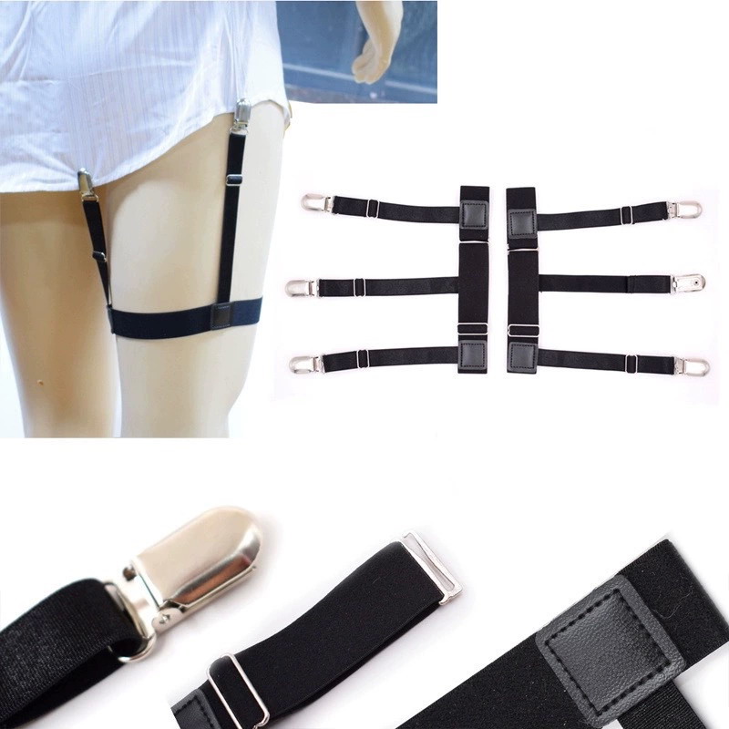 SS16 Adjustable Elastic Shirt Stays with Non-Slip Thigh Bands and Shirt Clips - Image 4
