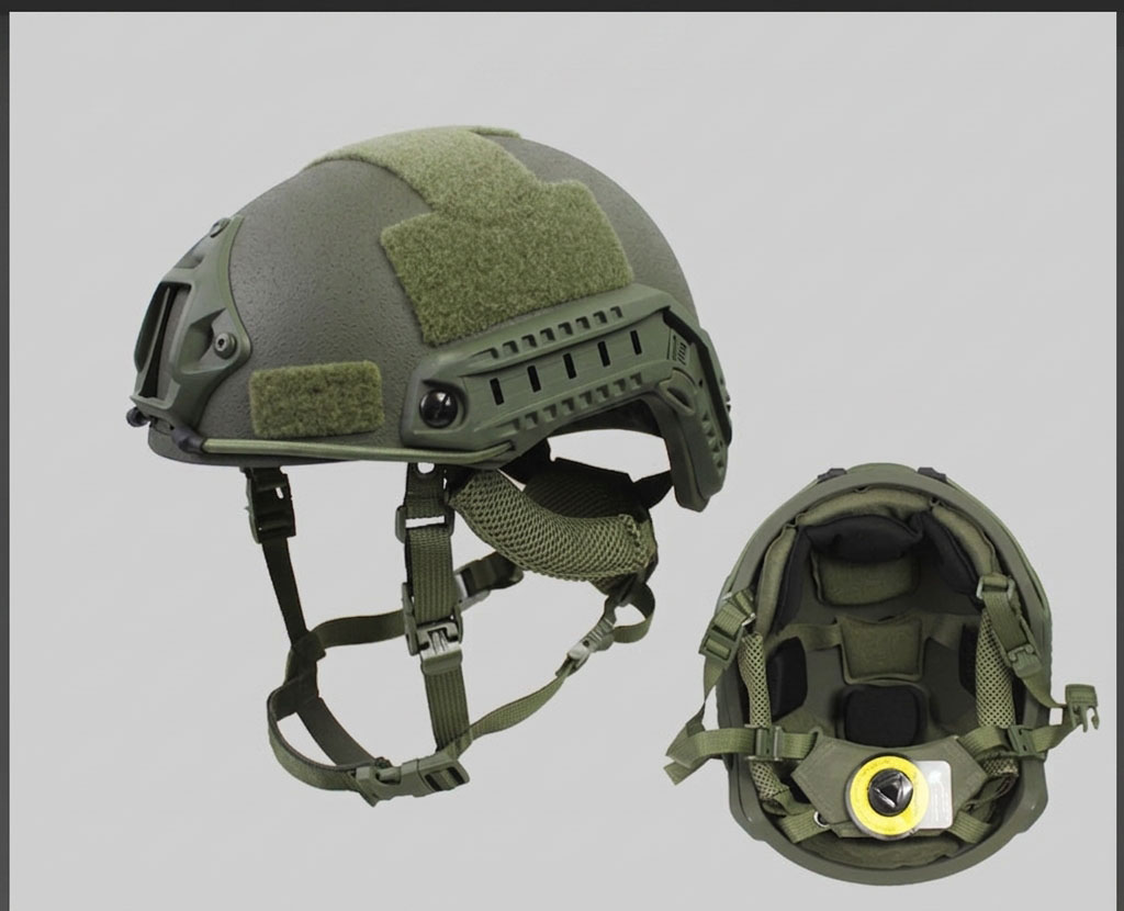 HT04 FAST Fiberglass Tactical Training Helmet with Side Rails and Adjustable Suspension - Image 8