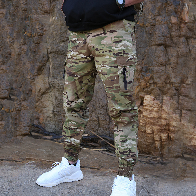 IX17S Tactical Outdoor Jogger Pants – Slim Fit Camouflage Cargo Trousers with Elastic Cuffs - Image 4