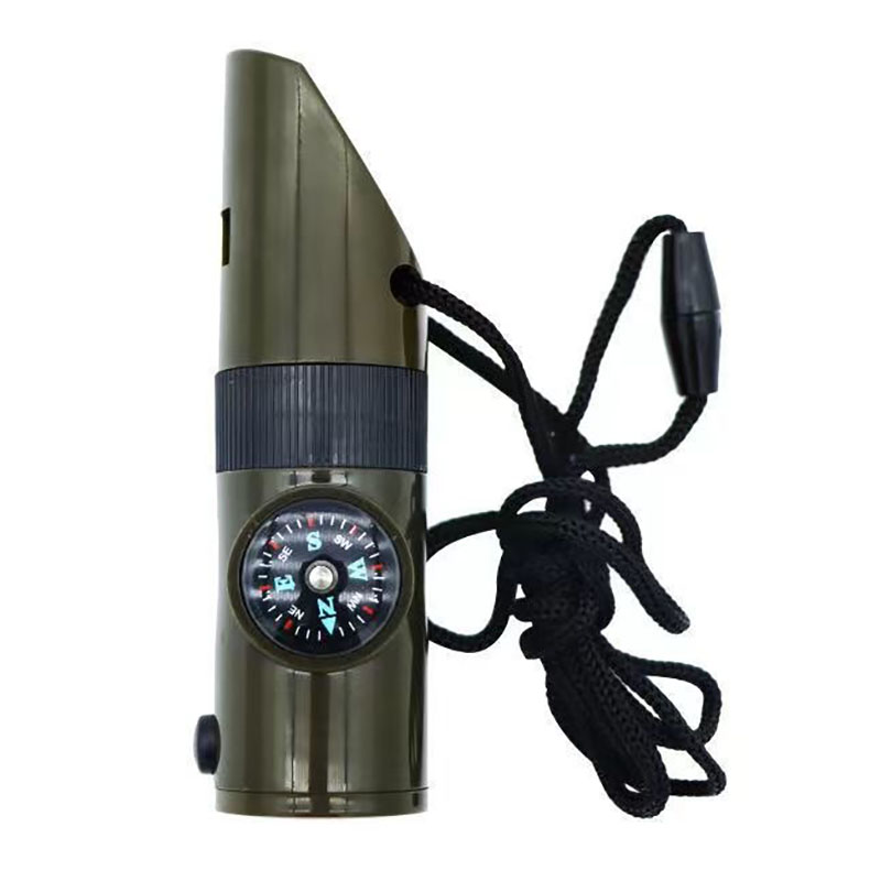 CG06 7-in-1 Outdoor Survival Whistle with Compass, LED Light & Lanyard - Image 4