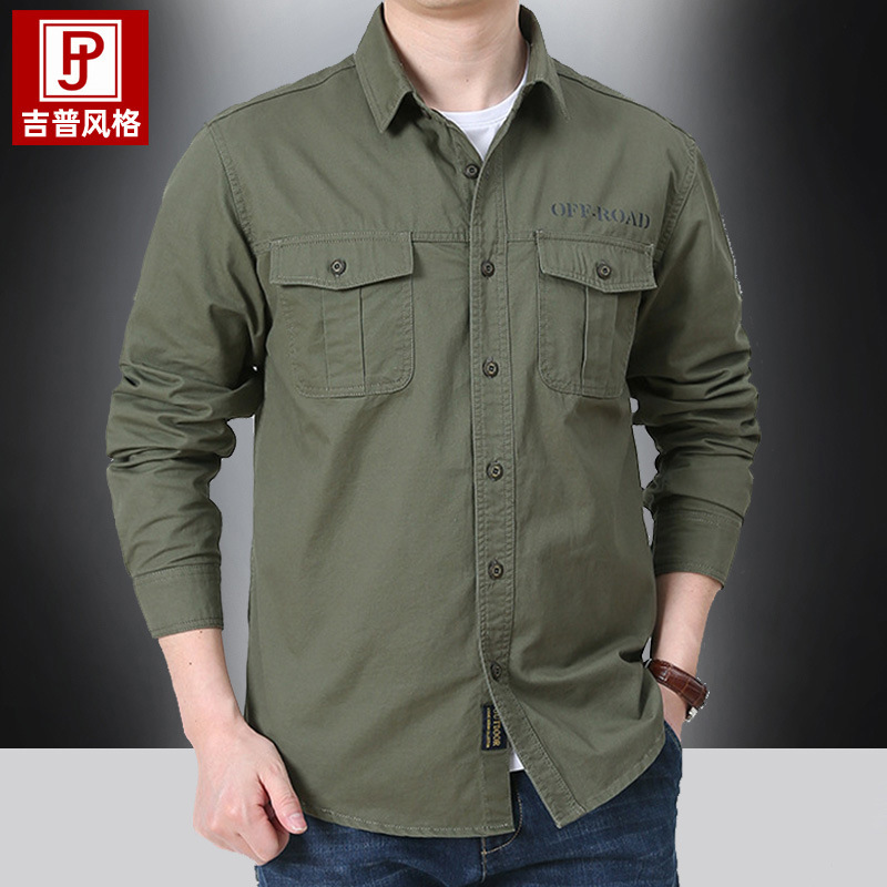SHL29 Casual Multi-Pocket Long Sleeve Shirt – Cotton Workwear Style for Spring and Autumn - Image 3