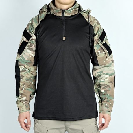 TSL05 Tactical Frog Suit Long Sleeve Shirt with Detachable Hood – Quick-Dry Outdoor Combat Top