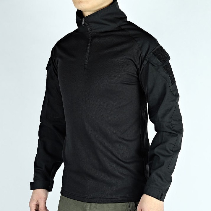 TSL03-CF Tactical Long-Sleeve Combat Shirt – Stand Collar Outdoor Training Top with Utility Sleeve Pockets - Image 4