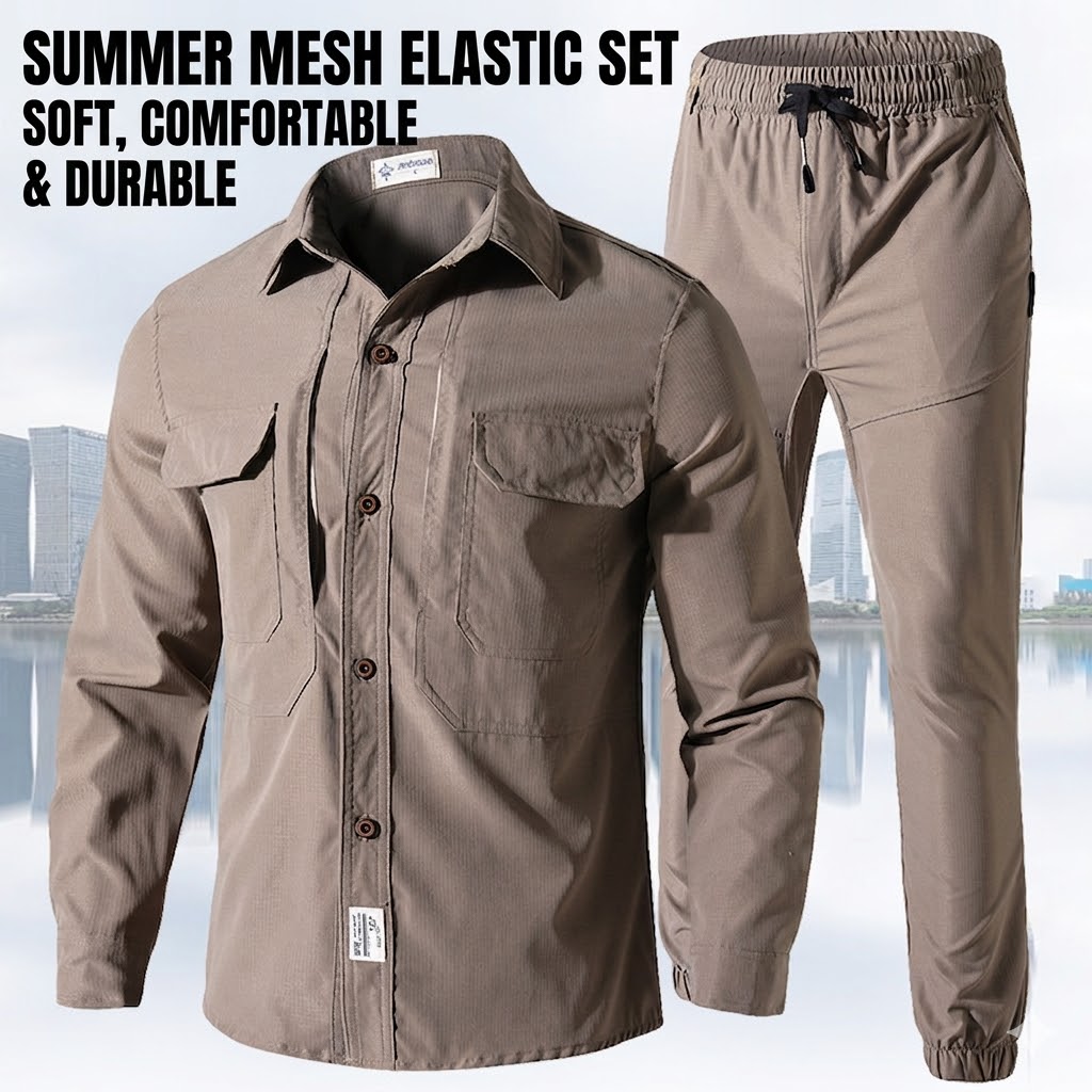 FS02 Quick-Dry Tactical Workwear Set – Breathable Long Sleeve Shirt and Multi-Pocket Pants - Image 5