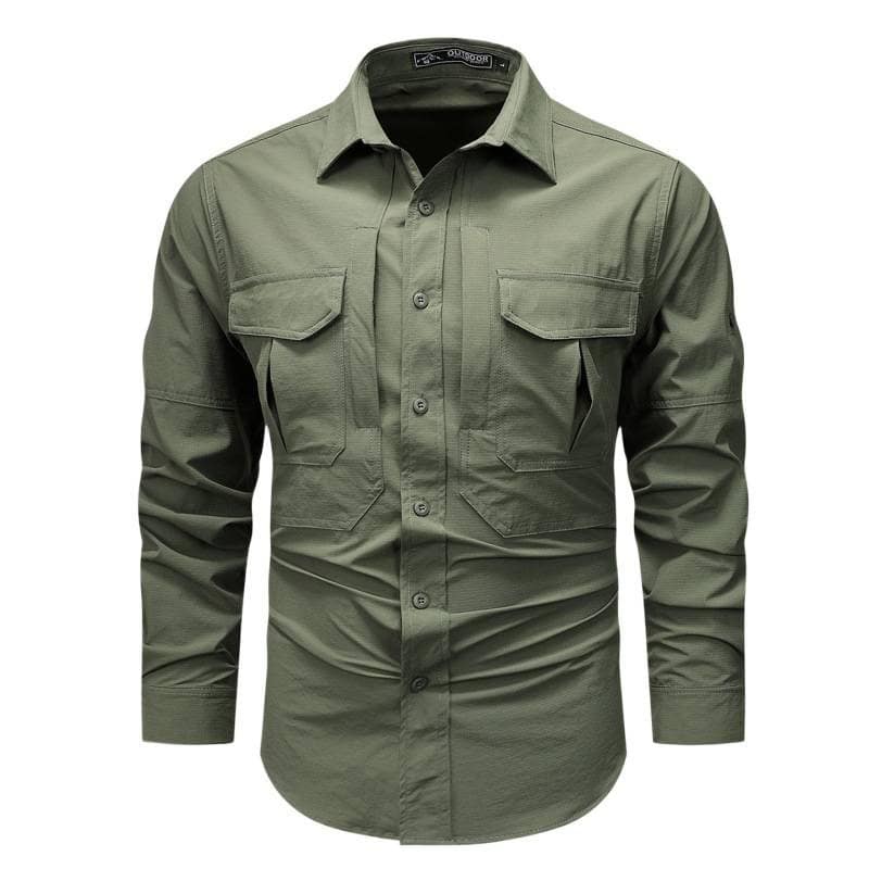 SHL08-CR Men’s Outdoor Quick-Dry Tactical Shirt – Lightweight Long-Sleeve Multi-Pocket Utility Top - Image 5
