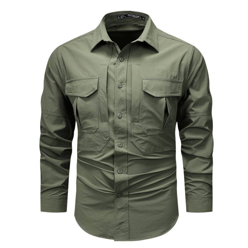 SHL08-CR Men’s Outdoor Quick-Dry Tactical Shirt – Lightweight Long-Sleeve Multi-Pocket Utility Top - Image 6