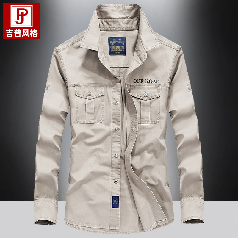 SHL29 Casual Multi-Pocket Long Sleeve Shirt – Cotton Workwear Style for Spring and Autumn - Image 4