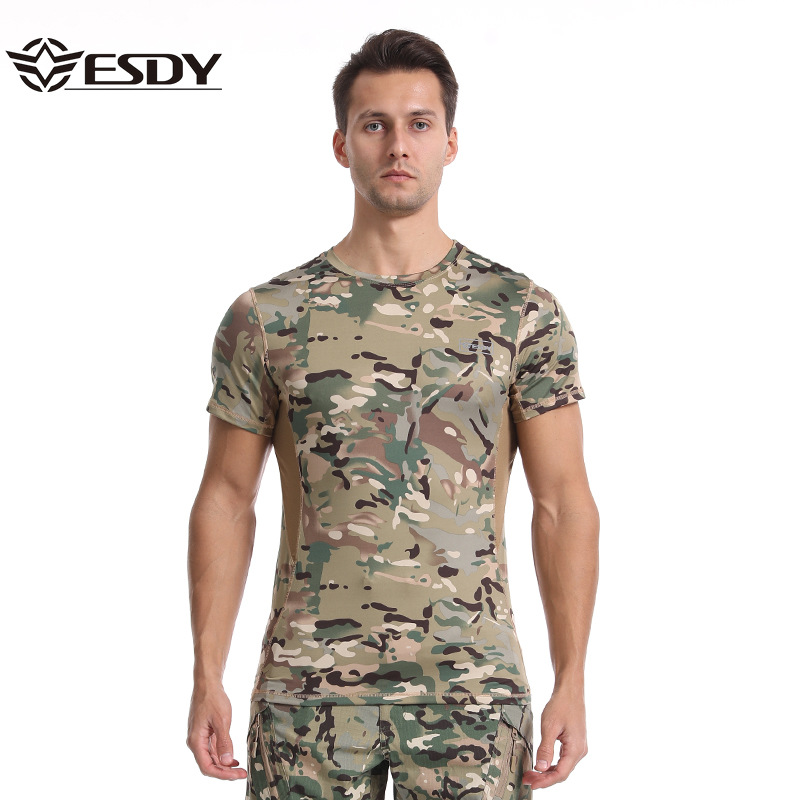 TSS23 Esdy Camouflage Quick-Drying Tactical T-Shirt – Round Neck Training Tee - Image 6