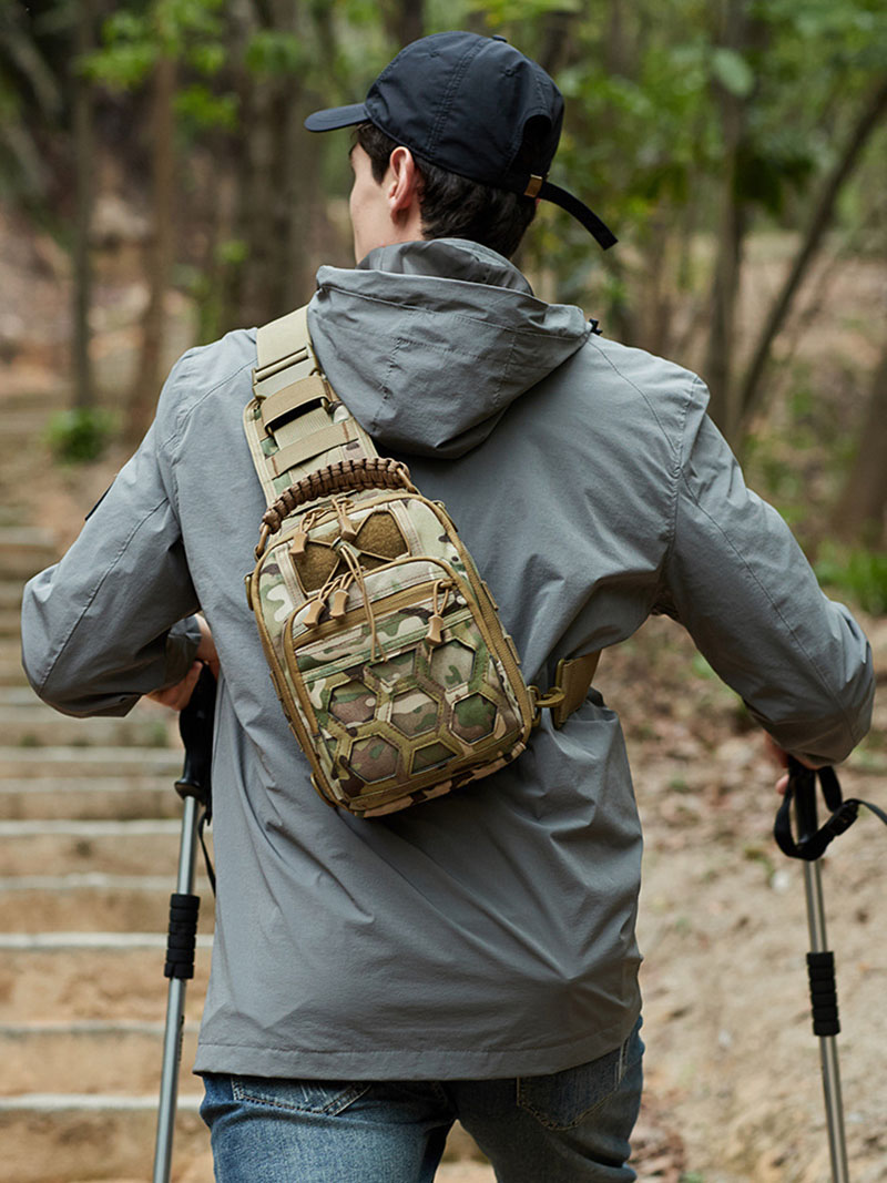 BG10 Tactical Sling Chest Bag – Compact Outdoor Crossbody Pack with Multi-Pocket Storage - Image 7