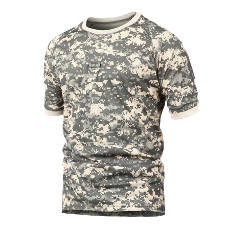TSS07 Camouflage Tactical T-Shirt – Men's Round-Neck Outdoor Multifunction Short-Sleeved Military Casual Tee