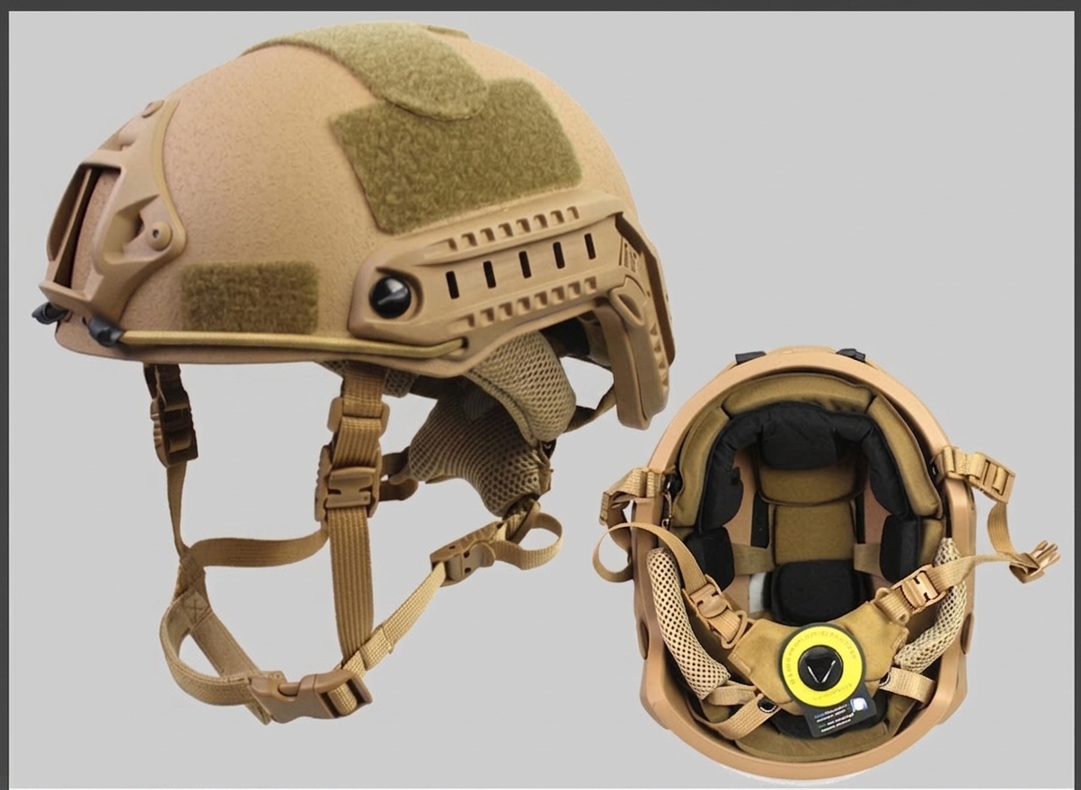 HT04 FAST Fiberglass Tactical Training Helmet with Side Rails and Adjustable Suspension - Image 10