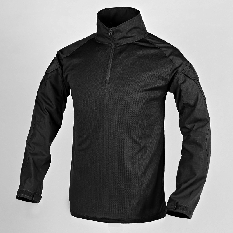 TSL03-CF Tactical Long-Sleeve Combat Shirt – Stand Collar Outdoor Training Top with Utility Sleeve Pockets - Image 6