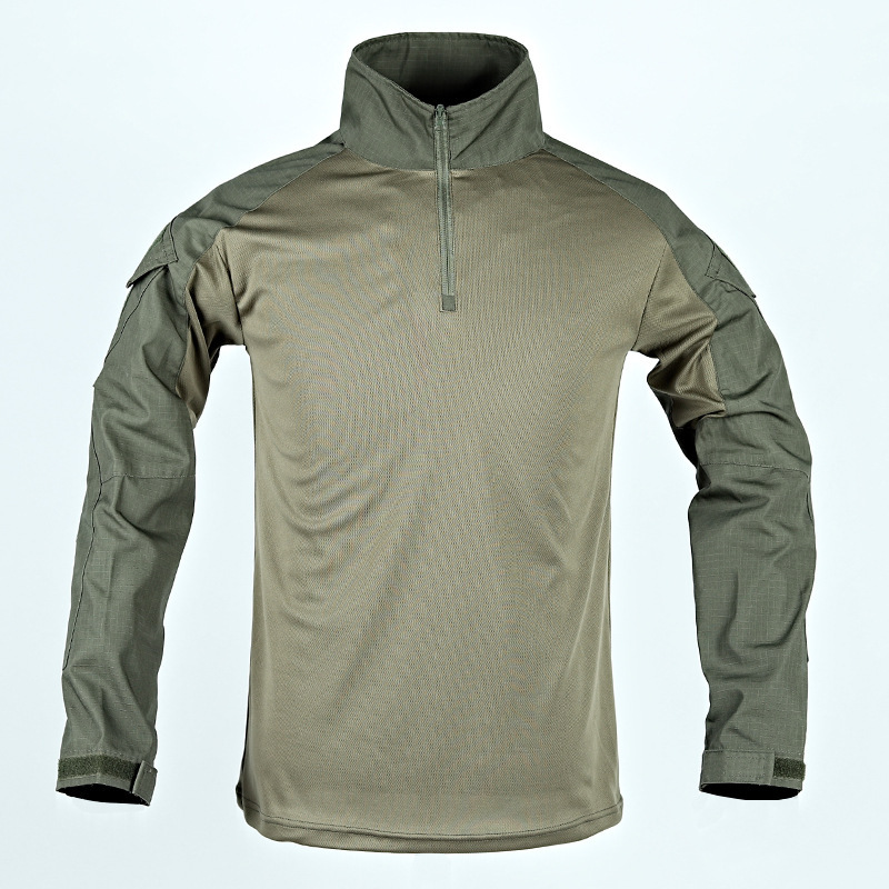 TSL03-CF Tactical Long-Sleeve Combat Shirt – Stand Collar Outdoor Training Top with Utility Sleeve Pockets - Image 7
