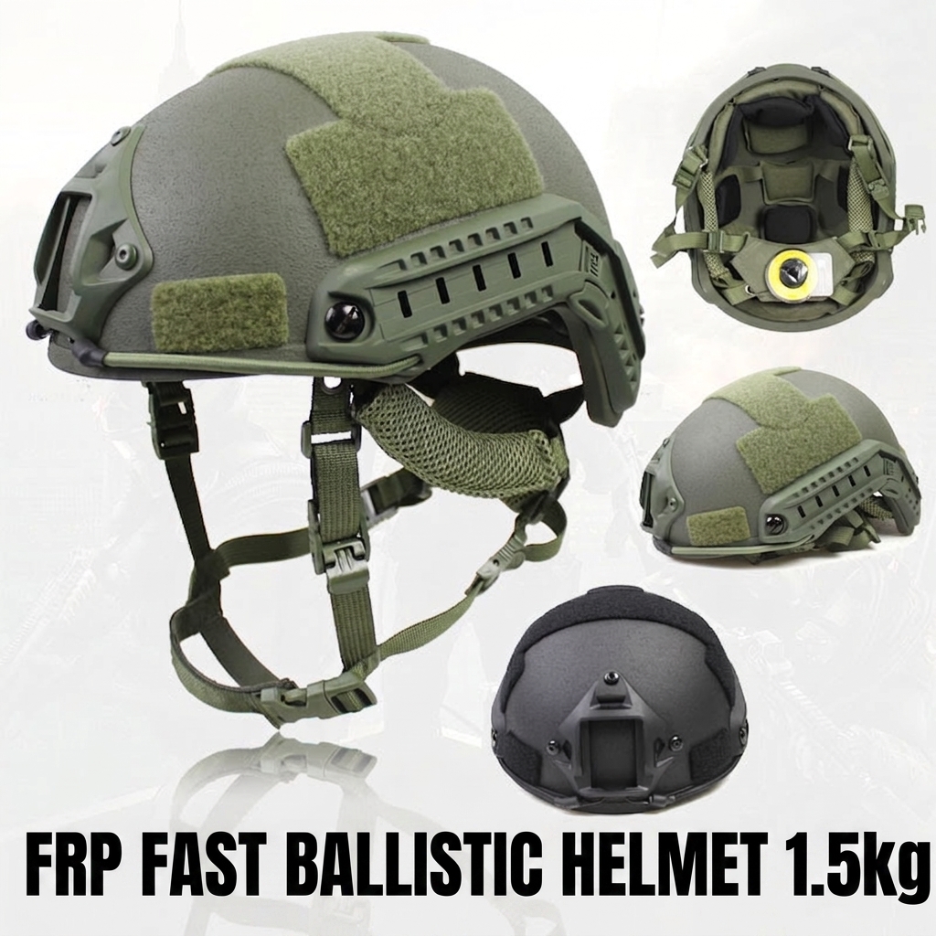 HT04 FAST Fiberglass Tactical Training Helmet with Side Rails and Adjustable Suspension - Image 12