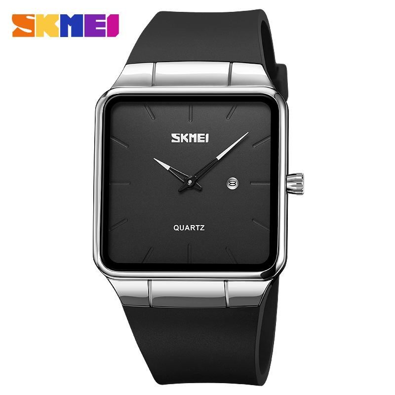 W02 នាឡិកាដៃ Quartz មុខរាងការ៉េ មានប្រអប់បង្ហាញកាលបរិច្ឆេទ និងខ្សែ TPU - Image 8