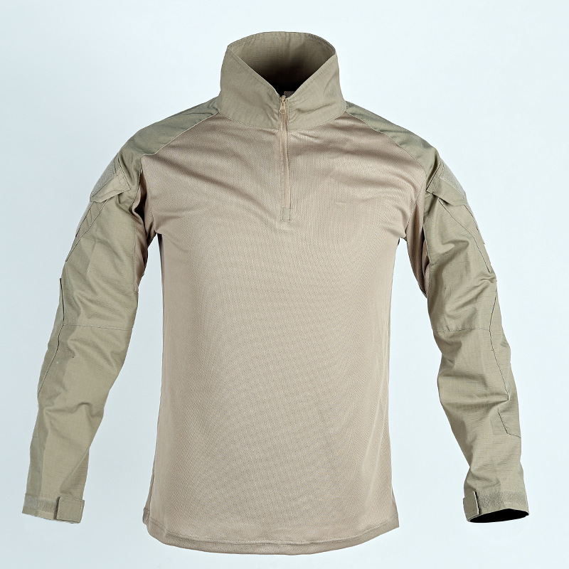 TSL03-CF Tactical Long-Sleeve Combat Shirt – Stand Collar Outdoor Training Top with Utility Sleeve Pockets - Image 8