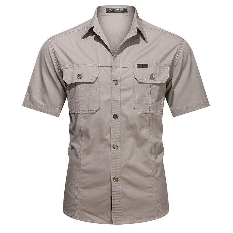 SHS09 Summer Military Uniform Short-Sleeved Shirt – Pure Cotton Loose Outdoor Workwear Overalls Shirt for Men - Image 7