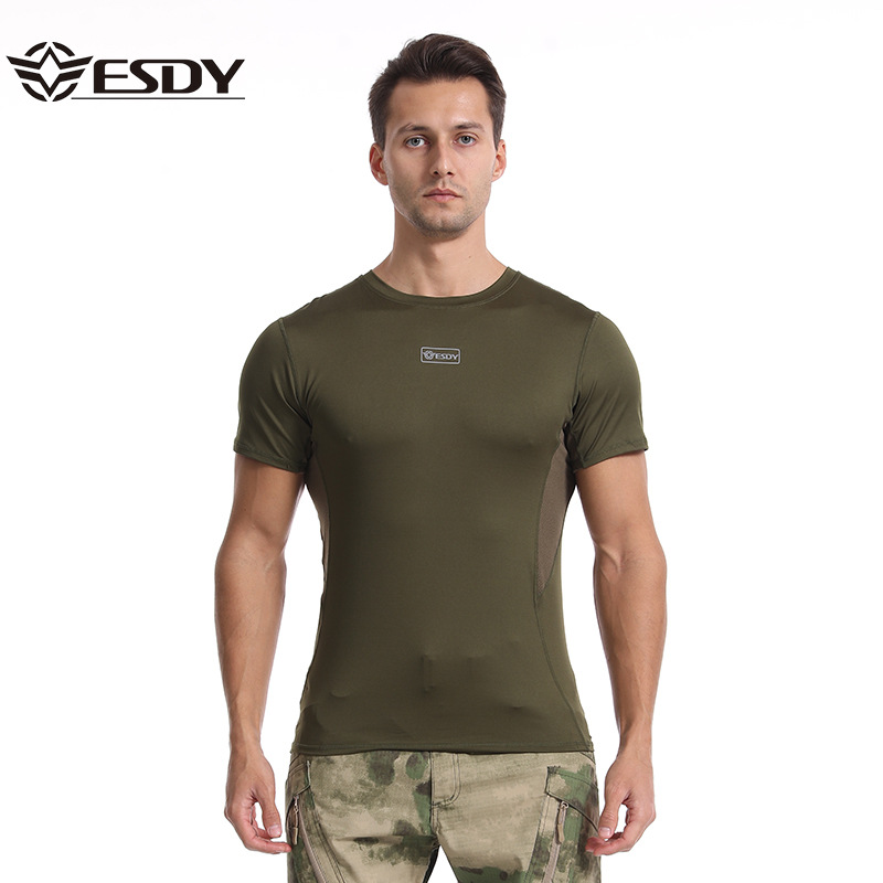 TSS23 Esdy Camouflage Quick-Drying Tactical T-Shirt – Round Neck Training Tee - Image 9