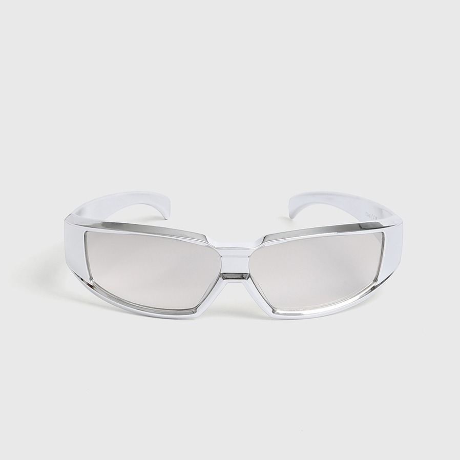 GL10 Futuristic Cyber Square Sunglasses with Reflective Frame and Tinted Lenses - Image 9