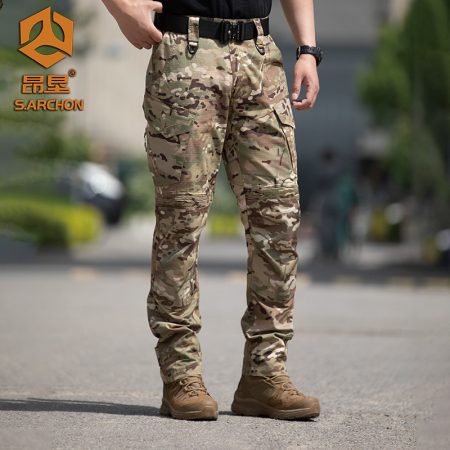 IX15 Tactical Outdoor Cargo Pants - Water-Repellent Grid Fabric Utility Trousers