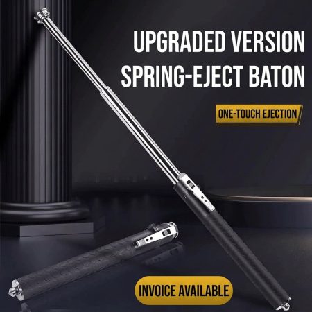 BA01 Automatic Spring Retractable Baton - 4142 Alloy Steel Tactical Stick (16", 21", 26")