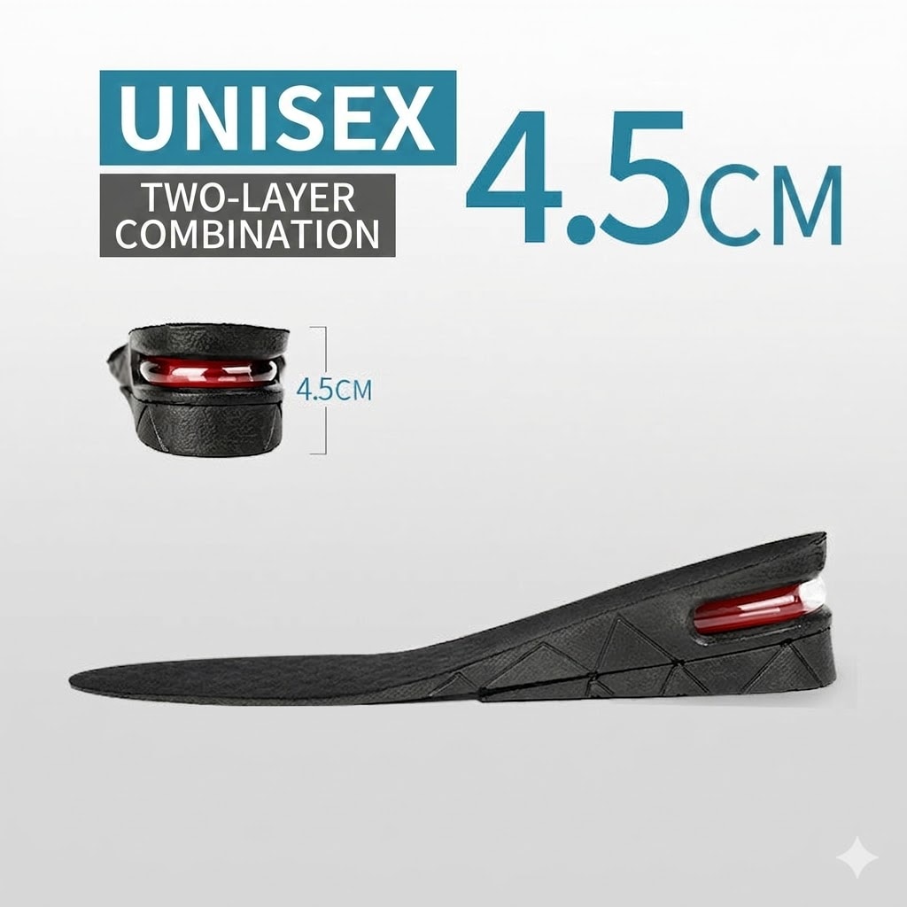 SI06 4.5cm Two-Layer Air Cushion Height Increase Insoles for Men and Women